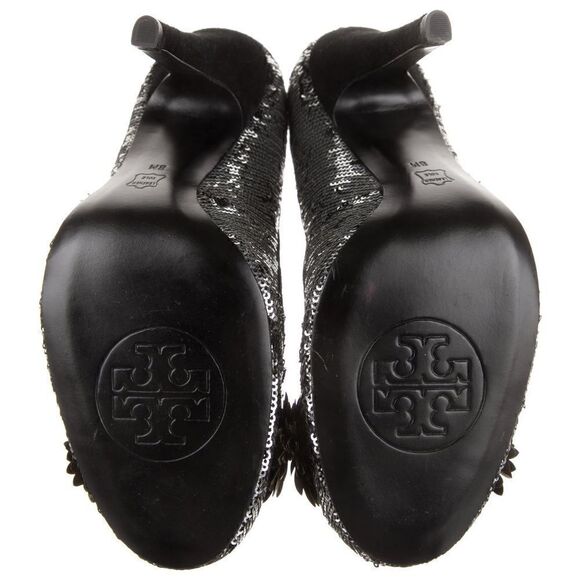 TORY BURCH Silver Sequin Embellished Pumps Size 7.5 - Picture 11 of 15